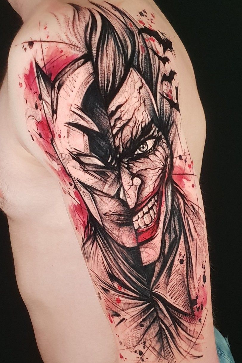 the joker comic tattoos