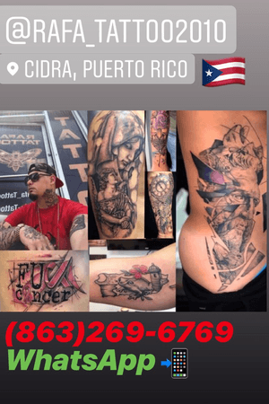 Rafa-Tattoo artista puertoriqueńo con mas d 10 ańos d experiencia. Localizado en el pueblo d cidra 