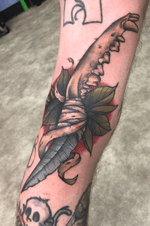 Dagger I did on my co worker, Nick Gulans, on his knee ditch!