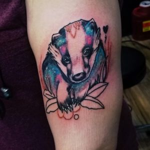 Watercolor badger