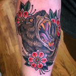 Traditional bear head tattoo