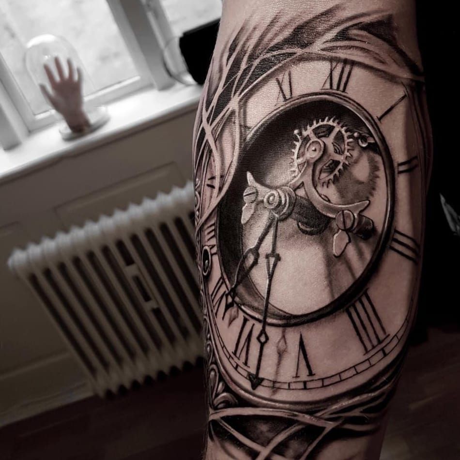 Jareds first tattoo Clock tattoo Time tattoo Birth date tattoo  Clock  tattoo Clock tattoo sleeve Time tattoos