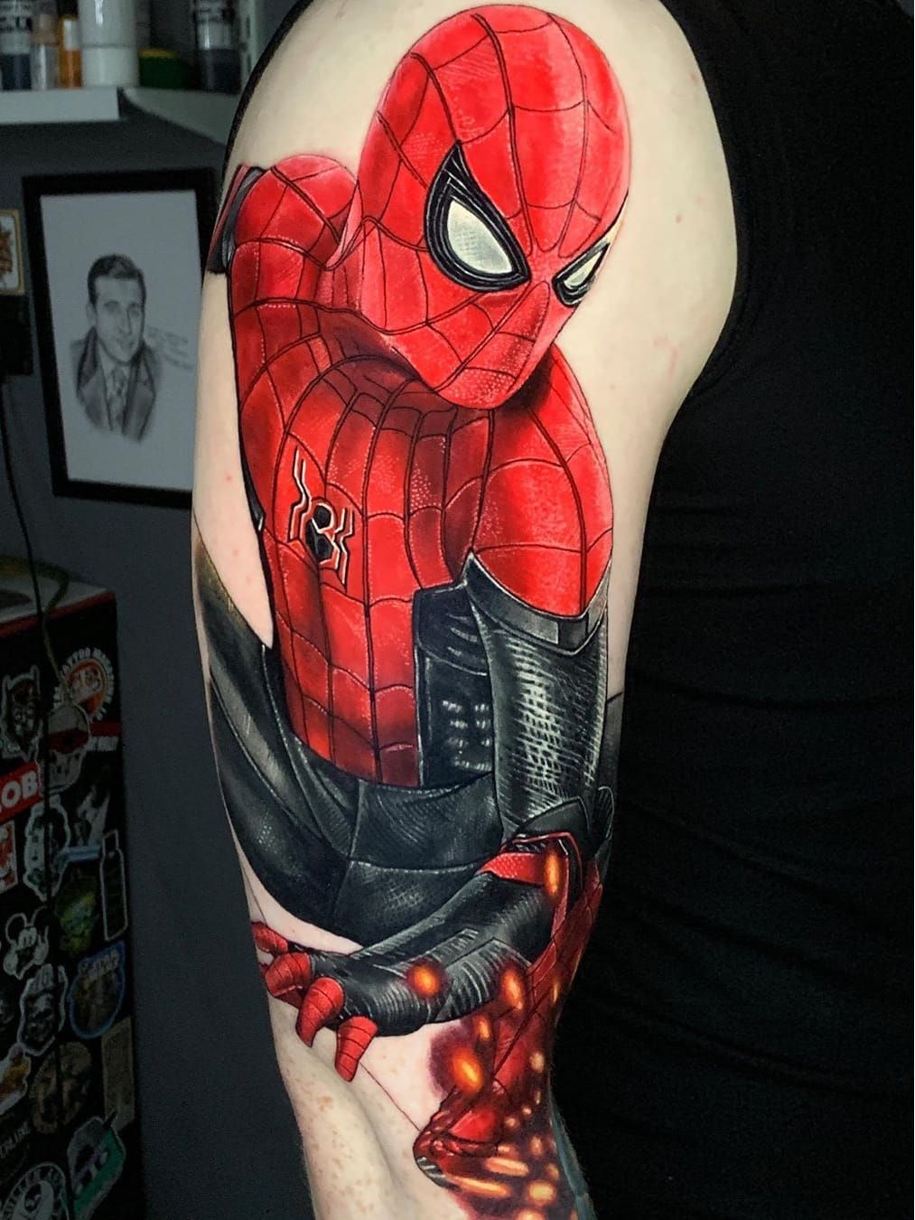Spiderman hand tattoo by Mick Squires TattooNOW