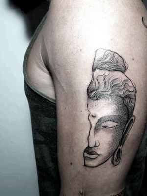 Buddha half face 🤚blacklining13@gmail.com..#art #artist #artsupport #artwork #artoftheday #tattoo #tattoos #tattooed #tattooflash #tattoodesign #tattooartist #tattooart #tattooing #tat #tatted #flashaddicted #sketch #drawing #dotwork #inked #ink #inklife #inkedup #instatattoo #blackwork #blackandwhite #black #dotwork #traditionaltattoo #illustration #canggutattoostudio