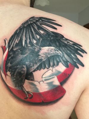 Eagle with a Polish flag 