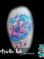 Watercolor wave #tattoo #tattoos #freshink #freshlyinked #watercolor #watercolortattoo #aquarell #aquarelltattoo #lillytattoo #lilly #watercolorlilly #wave #watercolorwave