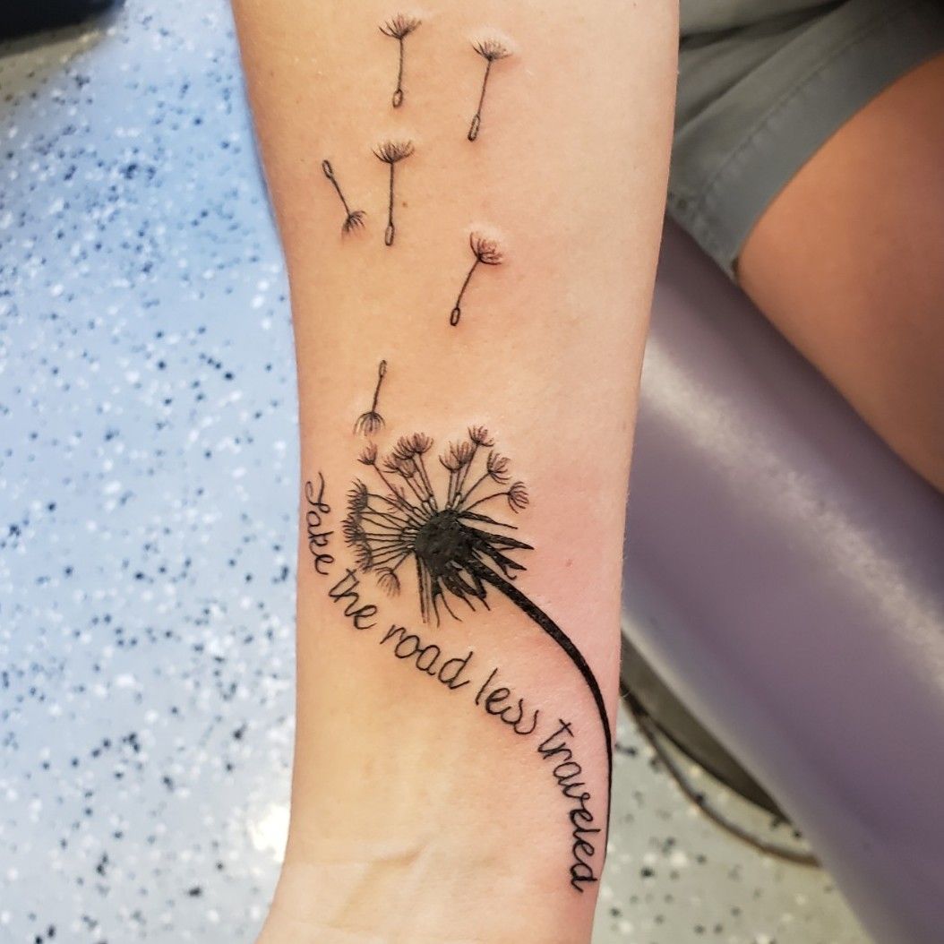 The Road Less Travelled Poem by Robert Frost tattoo