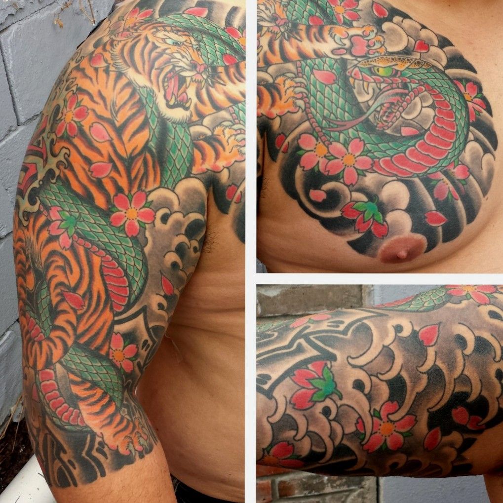japanese water half sleeve tattoo