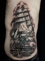 #blacandgrey #pirate #ship #battle #cannons #sails #ribs 