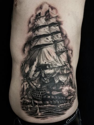 black pearl ship tattoo