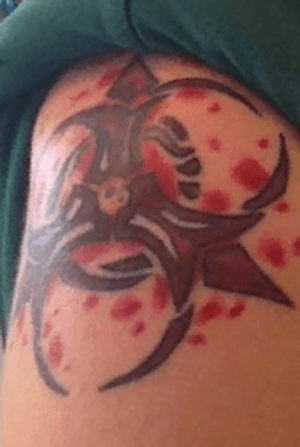 biohazard tattoo shoulder