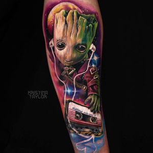 Groot from Guardian of the Galaxy, tattoo by Kristina Taylor #groot #guardiansofthegalaxy #kristinataylor 