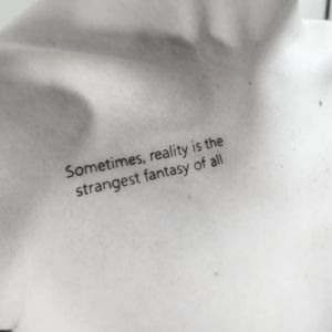 "Reality is the strangest fantasy of all" (November '17) ▪ #тату #реальность #trigram #tattoo #reality #inkedsense #tattooist #кольщик 
