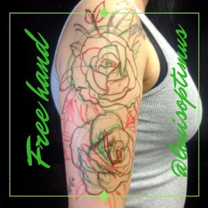 Roses#rose #flowertattoo #roses #rosestattoos #rosestattoo #flower #flowers #flowerstattoo  #freehand #freehandtattoo #freehandart 