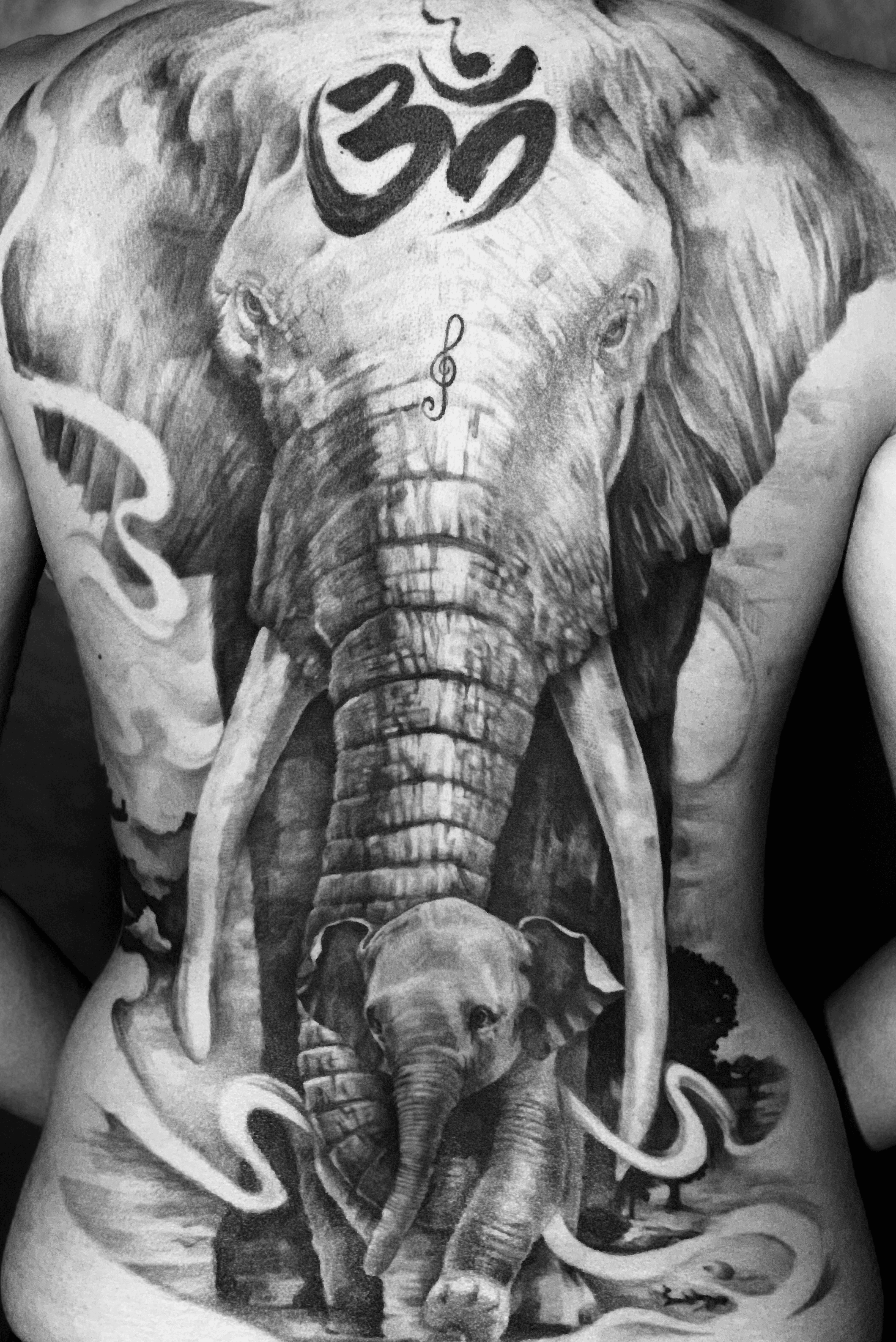 Back Elephant Tattoo by Body Graphics