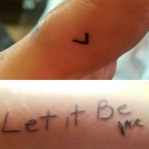 Top: viking ruin of the first letter of my last name Bottom: my dads handwriting of the name of his favorite Beatles song