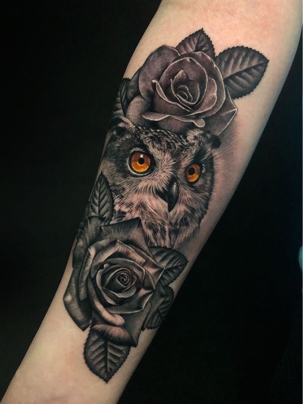 12 Best Owl and Rose Tattoo Designs  PetPress  Incredible tattoos  Picture tattoos Rose tattoos
