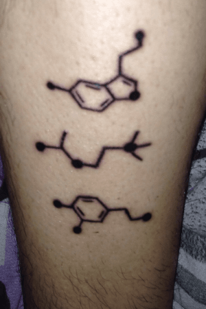 Serotonin, Acetylcholine, and Dopamine Chemical Symbols