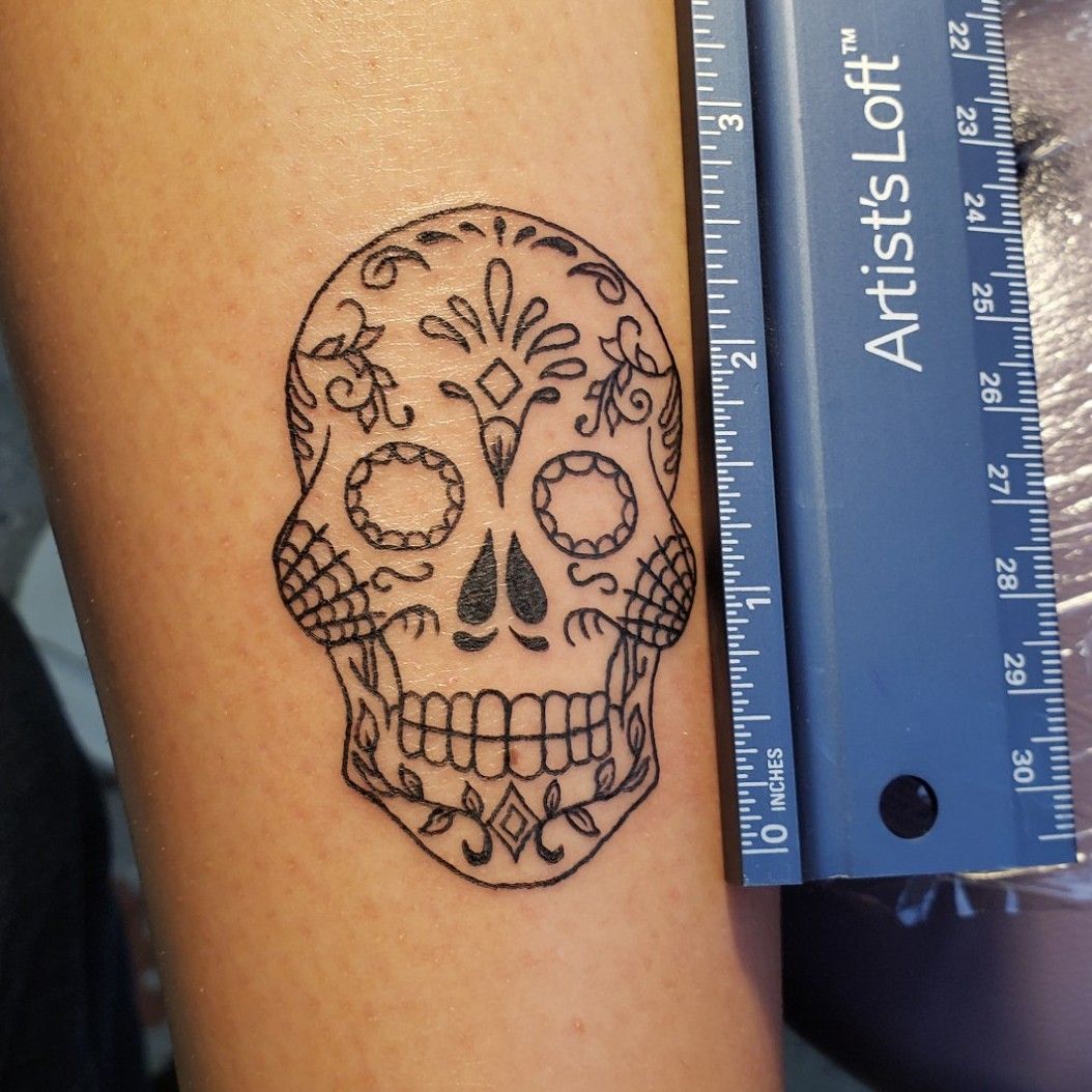 Small Sugar Skull Tattoo