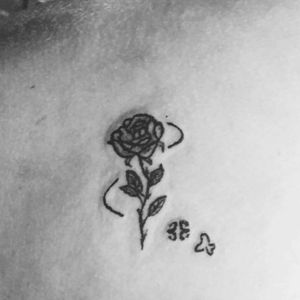 Ladybug Rose 🌹#rose #ladybugs #tattooart #tattoo#tattooartist #lineworktattoo #Black #ink 