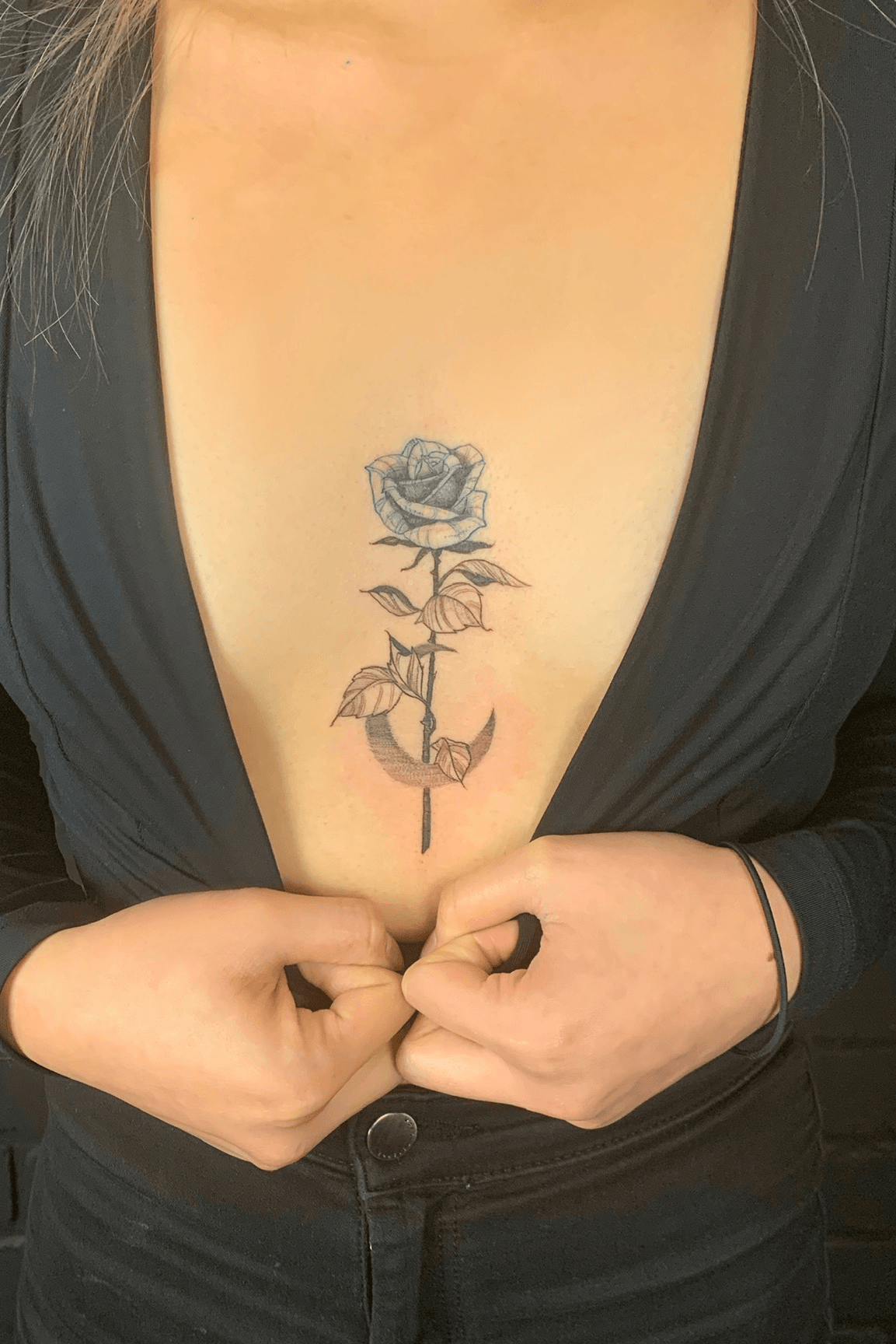 Simple sternum rose and  King Arthurs Tattoo Studio  Facebook