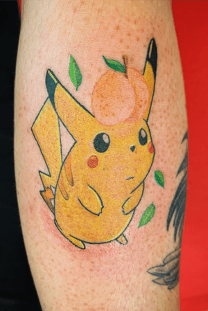 Custom designed; client picked from available flash sheet #flash #flashtattoo #pikachu #pikachutattoo #pikachutattoos #pokemon #pokemontattoo 