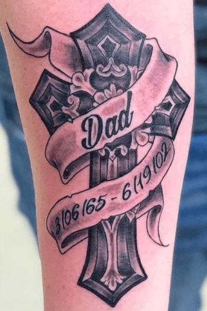 Awesome forearm cross for a clients father who past away