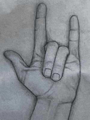 ASL I Love You - right wrist