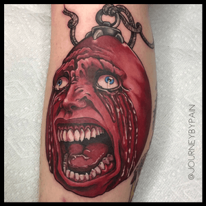 A super fun full color anime tattoo I did. This is the Behelit amulet from berserk anime ! #animetattoo #berserk #behelit #colortattoo #miamitattooartist #miamitattooparlour #berserktattoo #anime