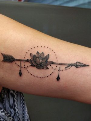Lotus flower and arrow