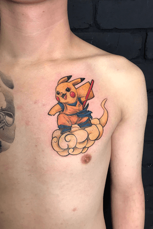 Custom designed pikachu/goku #pikachu #goku #nimbus #pokemon