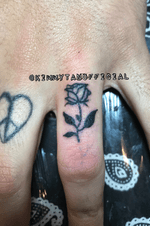 Simple rose finger tattoo by Kimmy Tan (IG @KimmyTanOfficial)