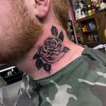 Traditional rose tattoo by Ross Nagle #RossNagle #traditionalrosetattoo #traditionalrose #rosetattoo #traditionaltattoo #traditional #flower #floral #plant #blackandgrey