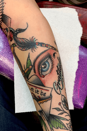Free hand no stencil eye filler piece on a awesome client 
