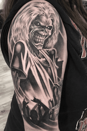 Eddie from Iron Maiden.  Tattoo by Jesse Missman 