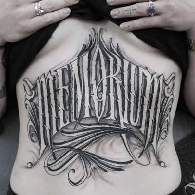 'Memorium'. Custom lettering