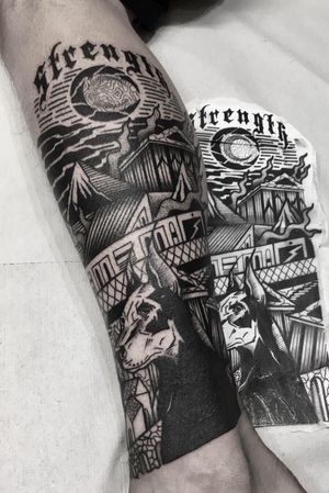 welovetattoos #tattoo #hooligan #sleevetattoo #blackandgrey #modernta