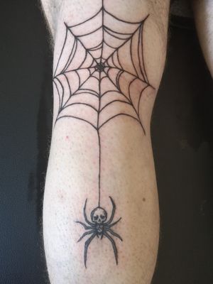 #freehandspiderweb #spiderweb #spider #tattoo 