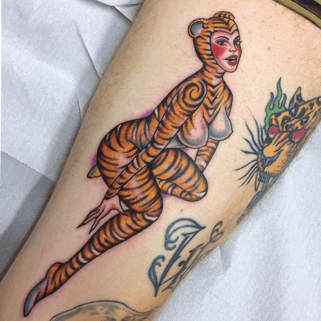 Implement Perseus Forpustet Tattoo uploaded by Dave E Dee • Tiger girl on the great @umbe.r Thank you!!  Done @originalsintattooshop #tiger #girl • Tattoodo