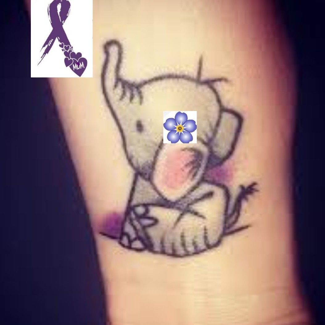 Buttons Art Tattoo Studio  Alzheimers ribbon I did on Friday Thanks Phil   Facebook