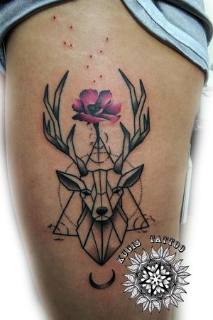 Abstract deer concept i did the other day. . .Loved the game with the coloured flower on the top as i did with the lining part as well!!!As always thank you for the trust !!!..Always done using #Opiumtattoopen #Opiumpremium #Opiumpen #Opiumhttps://www.facebook.com/opiumpremium/?fref=ts...#kugistattoo #kugis #kugistattooart #boldlines #stixistattoosupplies #balmtattoo #deertattoo #tattooworks #tattooworkers #tattoo #tattoos #tattooart #colorwork #linework  #neotrad #neotraditionaltattoo #neotraditional #deer #colourwork #neotraditionalistseurope #tatt  #fusionink #inkstinctsubmission #thinkbeforeyouink #tattoolife #inkstagram