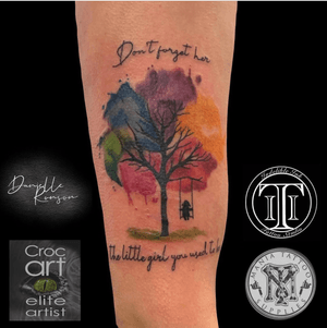 Custom little piece done this morning for Jo. Always a pleasure ☺️“Don’t forget her. The little girl you used to be”Sponsored by@mania_tattoo_supplies @crocarttattoocare #femaletattooartist #yayofamilia #indelibleink #tattoo #watercolour #watercolourtattoo #inspirationalquotes #ezpen #crocarttattooaftercare