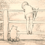 E.H. Shepard Winnie the Pooh drawing #winniethepooh #piglet #bridge