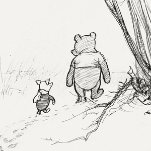 E.H. Shepard Winnie the Pooh drawing #winniethepooh #piglet #footsteps