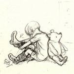 E.H. Shepard Winnie the Pooh drawing #winniethepooh 