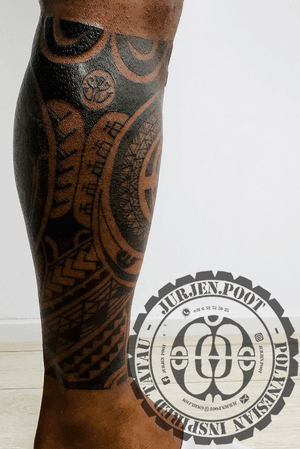 Polynesian inspired lowerleg sleeve