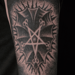 # dark #geometric #pentagram #shield #goat #dotwork #blackwork #geometry #metal #jonosiris #tattoovinyasa #JonOsiris #blacktattoo