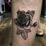 Fine line rose with dotted shading