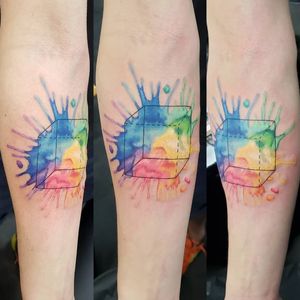 Watercolor cube by Jes 