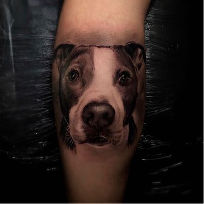 Dog tattoo by Ganga #Ganga #dogtattoos #dogtattoo #dog #animal #petportrait #pet #love #family